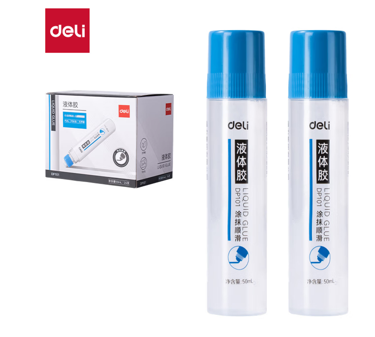 液体胶得力DP101PVAL液体胶50ml(蓝色)(瓶)