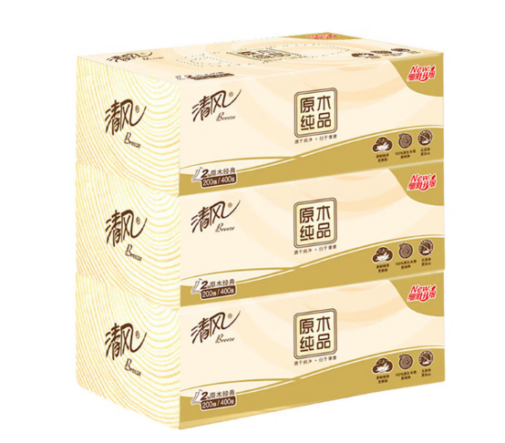 清风原木盒装抽纸