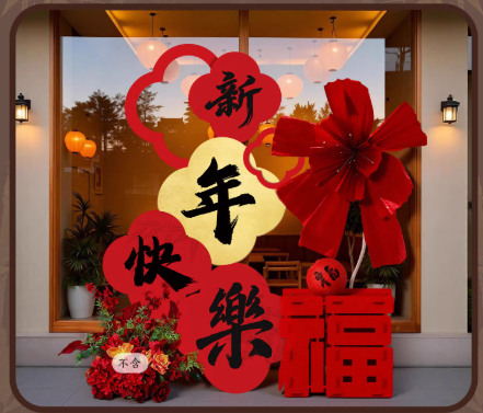 新年快乐氛围布置装饰品  材质构成 KT板