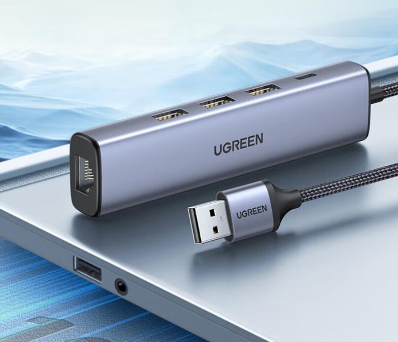 绿联USB3.0分线器转千兆网口外置有线转扩展坞 网线转换器