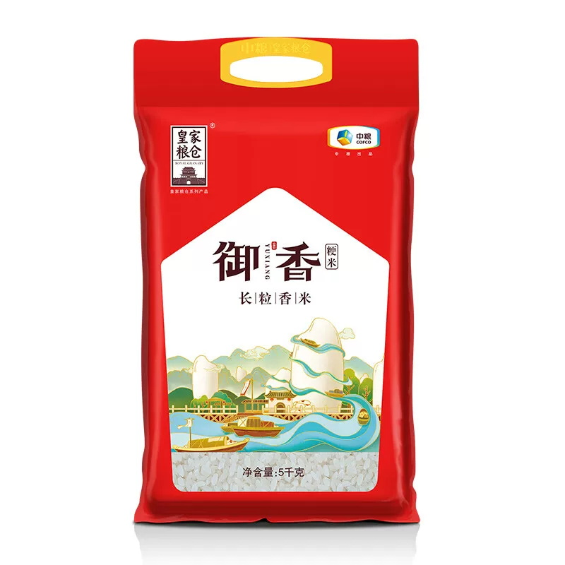 中粮大米袋装 皇家粮仓 御香 长粒香米 5kg/袋